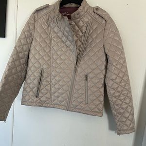 Kenneth Cole New York Women’s Cream Ruched Zippered Jacket Size Medium